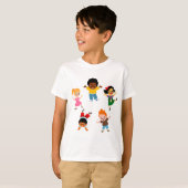 Five Kids Cartoon ChildrenのTシャツ Tシャツ (正面フル)