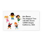 Five Kids Cartoon Label ラベル (正面)