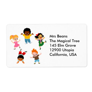 Five Kids Cartoon Label ラベル