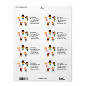 Five Kids Cartoon Label ラベル (フルシート)