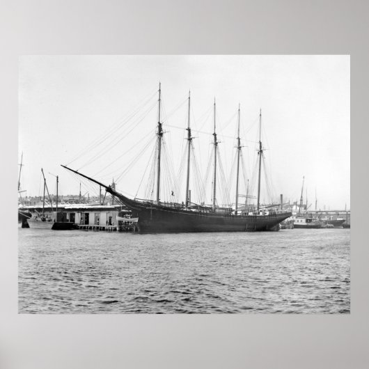 Five Masted Schooner, late 1800s ポスター (正面)