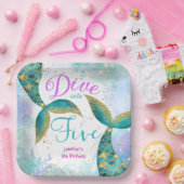 Five Mermaid 5誕生日に飛び込む ペーパープレート (パーティー)