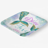 Five Mermaid 5誕生日に飛び込む ペーパープレート (傾斜あり)