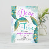 Five Mermaid 5th Birthday Partyにダイビング 招待状 (スタンド正面)