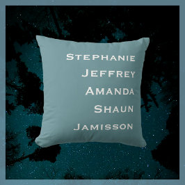 Five Names Powder Blue and White Square クッション