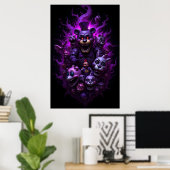 Five Nights at Freddysの紫のアニマトロニクス ポスター (ホームオフィス)