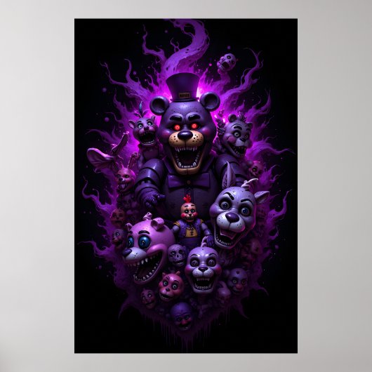 Five Nights at Freddysの紫のアニマトロニクス ポスター (正面)
