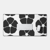 Five-Petal Black Flower Desk Mat デスクマット (キーボード&マウス)