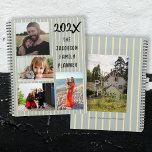 Five Photo Custom Family Planner プランナー手帳<br><div class="desc">Family planner to customize with year and title. Also, personalize with five of your favorite photos. Four templates on the front and one on the back cover, can be used for kids, pets and the family homestead. The background design is cream pinstripes on gray-blue color. Size 8.5 by 11 inches,...</div>