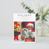 Five Photo Holiday Greetings Photo パーソナライズされた シーズンポストカード (スタンド正面)