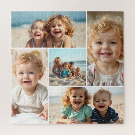 Five Photo Template | Personalized Family Puzzle ジグソーパズル (縦)