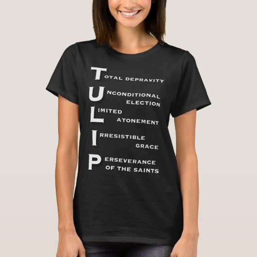 Five Points of Calvinism TULIP Acronym Christian G Tシャツ (正面)