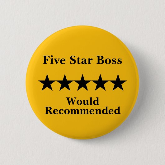 Five Star Boss Button Badge Recommended 缶バッジ (正面)