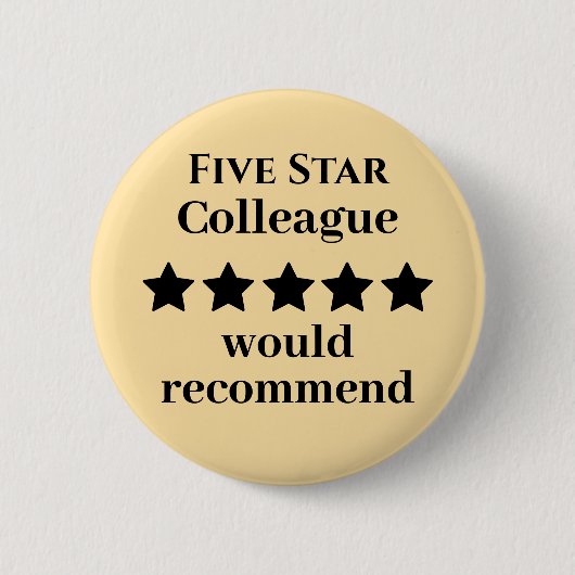 Five Star Colleague Button Badge Recommended 缶バッジ (正面)