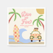 Five Surf Pink 5th Birthday Partyにダイビング スタンダードカクテルナプキン (正面)