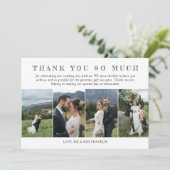 Five Wedding Photos Sketched Font Thank You サンキューカード (スタンド正面)