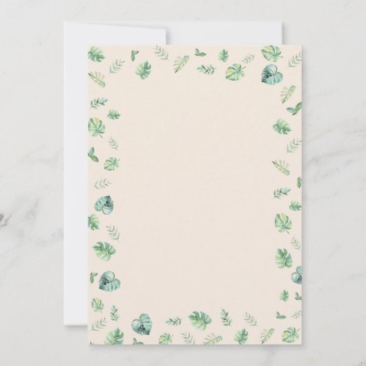 Five Wild Jungle Safari Animals 5th Birthday Theme 招待状 (裏面)