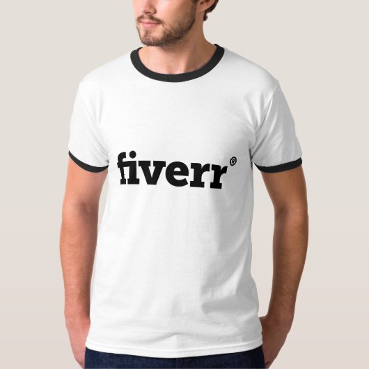 Fiverrのロゴによって印刷される高品質なTシャツ Tシャツ (正面)