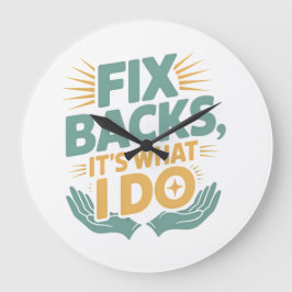 Fix Backs It’s What I Do Chiropractor Quote ラージ壁時計