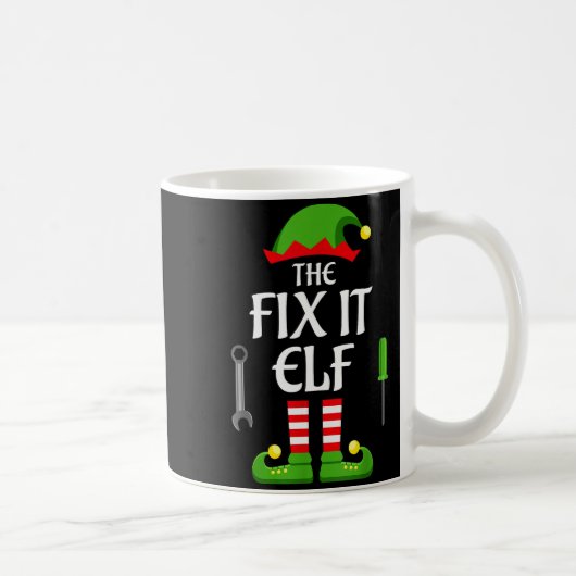 Fix It Elf Family Matching Group Christmas コーヒーマグカップ (右)