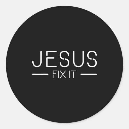 Fix It Jesus Funny Christian Fashion  ラウンドシール (正面)