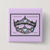 Fix my crown take power back am queen pink silver 缶バッジ (正面)