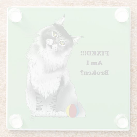 Fixed Kitty ガラスコースター (裏面)