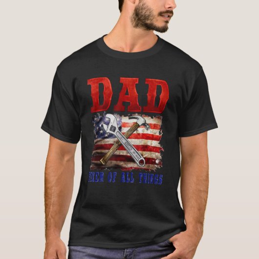 Fixer Of All Things  Handyman Mechanic Dad USA Fla Tシャツ (正面)