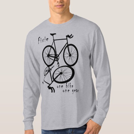 Fixie - 1つのバイク1のギア tシャツ (正面)