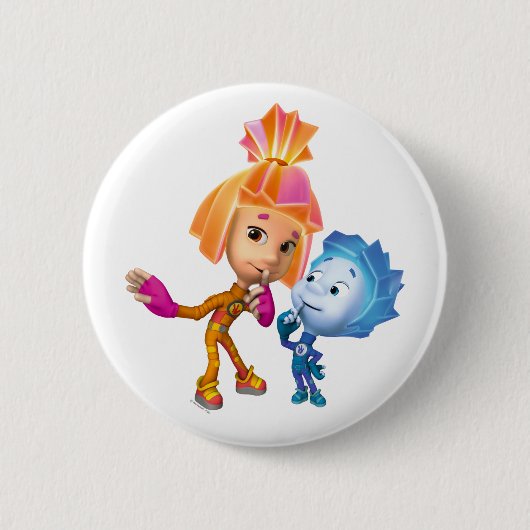 Fixies | SimkaおよびNolik 缶バッジ (正面)