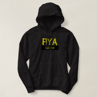 Fiya Black & yellowフード付きスウェットシャツ(前面のみ) パーカ