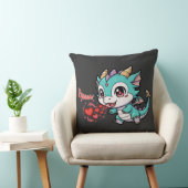 Fiyaaah Cute Baby Dragon Chibi Anime Kawaii Heart クッション (椅子)