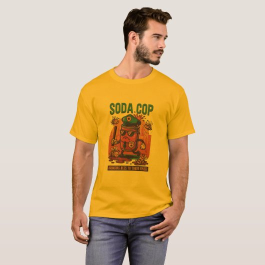 Fizz Force Soda Cop T-Shirt – Funny Retro Tシャツ (正面フル)