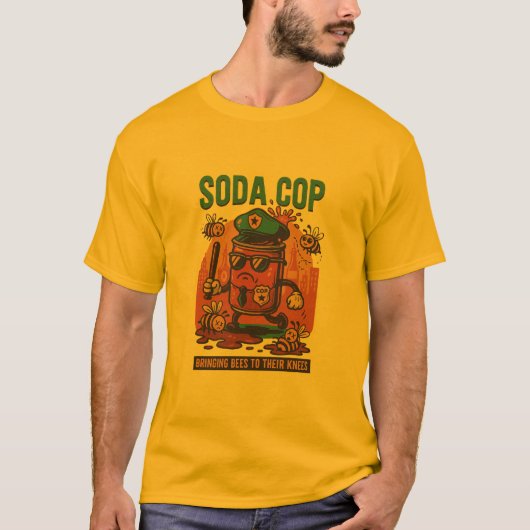 Fizz Force Soda Cop T-Shirt – Funny Retro Tシャツ (正面)