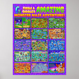 Fizzle & Giggle's Amazing Monster Mazeポスター ポスター