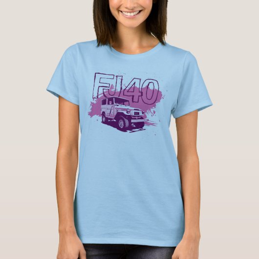FJ40ランドクルーザーシャツレディースグラフィックシャツ Tシャツ (正面)