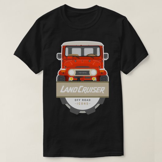 FJ40赤バッジ Tシャツ (デザイン正面)