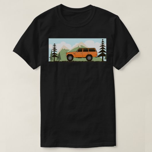 Fj60ランドクルーザーレトロ Tシャツ (デザイン正面)