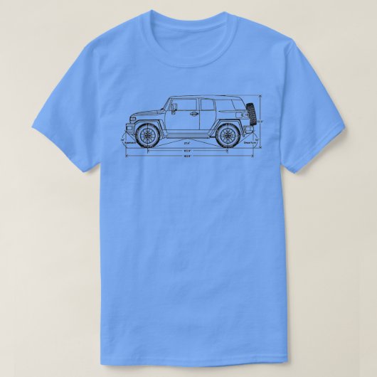 FJ Cruiser car dimensions Tシャツ (デザイン正面)