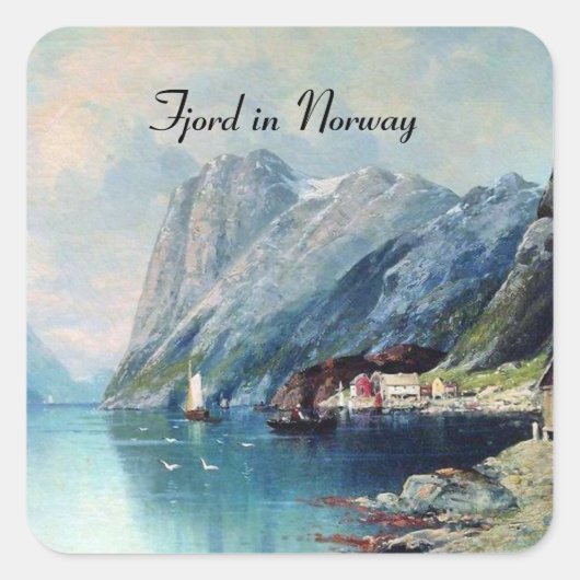 Fjord in Norway 絵画's by Lev Lagorio スクエアシール (正面)