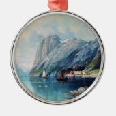 Fjord in Norway painting by Lev Lagorio メタルオーナメント (正面)