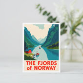 Fjords Norway Art vintage Travel ポストカード (スタンド正面)