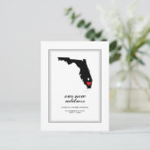 FLの新しい住所 |市区町村をハート ポストカード (スタンド正面)