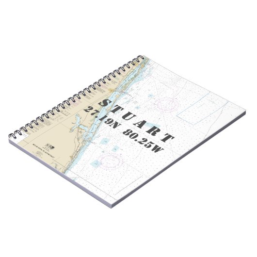 FL緯度経度グラフ航海の（Stuart FL Latitude経度表） ノートブック (左側)