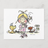 FL-001女の子の振ること ポストカード (正面)