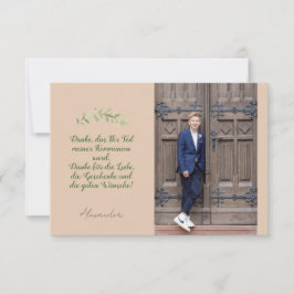 Flache Dankeskarte Kommunion Konfirmation retro サンキューカード