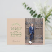 Flache Dankeskarte Kommunion Konfirmation retro サンキューカード (スタンド正面)