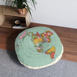 Flache Erde Karte Kissen - Einzigartiges Dekorativ ラウンドクッション