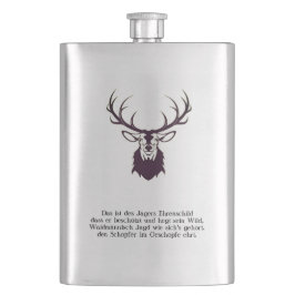 Flachmann mit Hirsch "Leitspruch" / Hip flask deer フラスク
