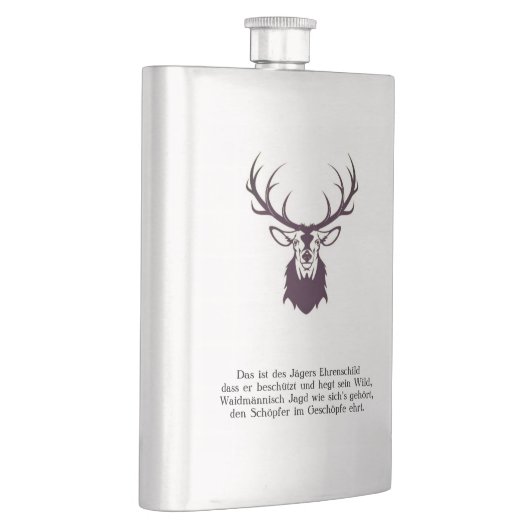 Flachmann mit Hirsch "Leitspruch" / Hip flask deer フラスク (右)
